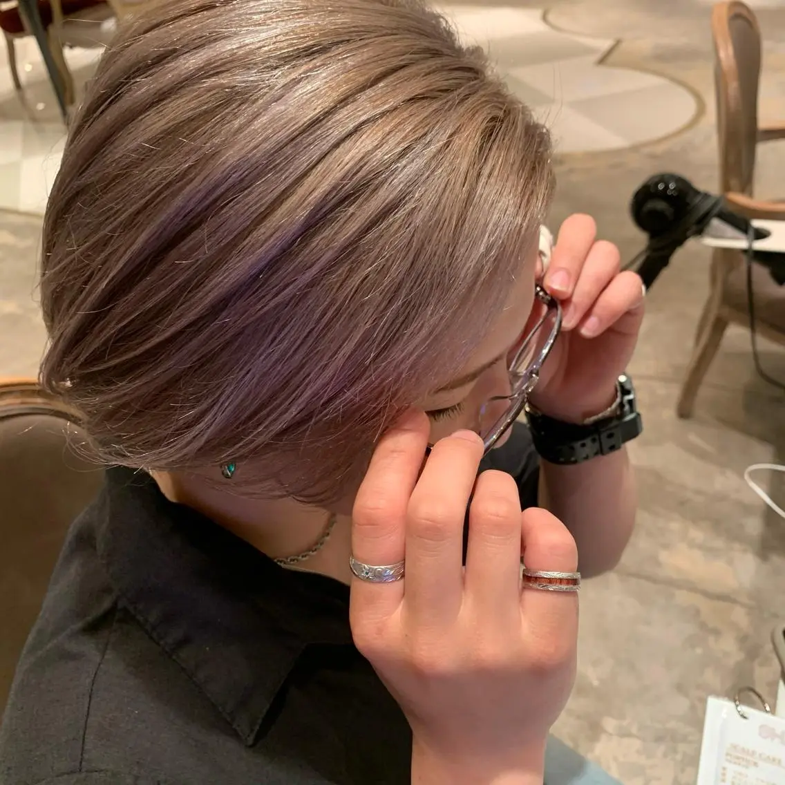 ショート カラー ベージュカラー ブリーチ 透明感カラー ミルクティーベージュ BAROQUE gotou 🌙のヘアスタイル