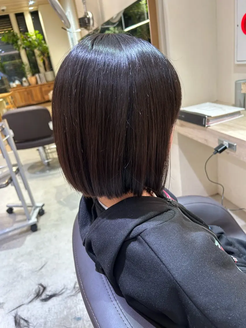 ミディアム ワンレンボブ ボブ 大山杏奈/ショート ボブ/カットモデルのヘアスタイル