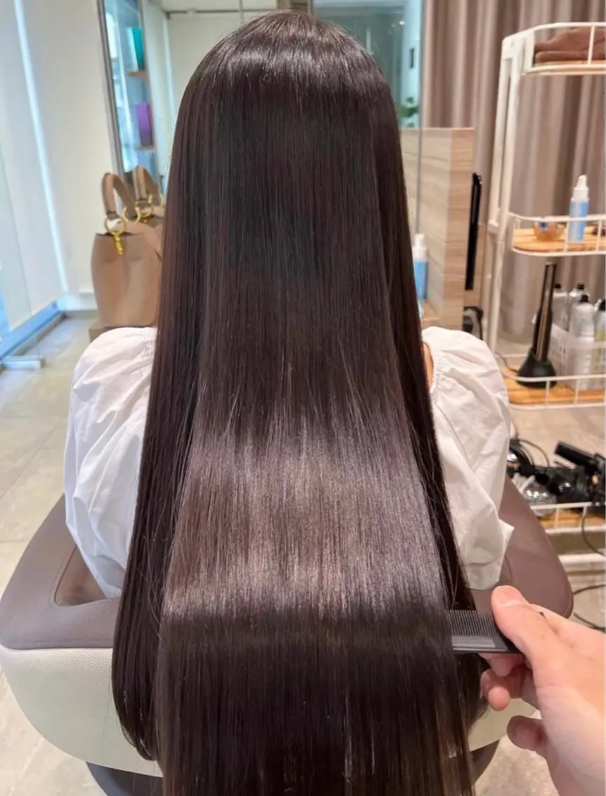 ロング 縮毛矯正 縮毛矯正 艶カラー🧴柳井 太壱のヘアスタイル
