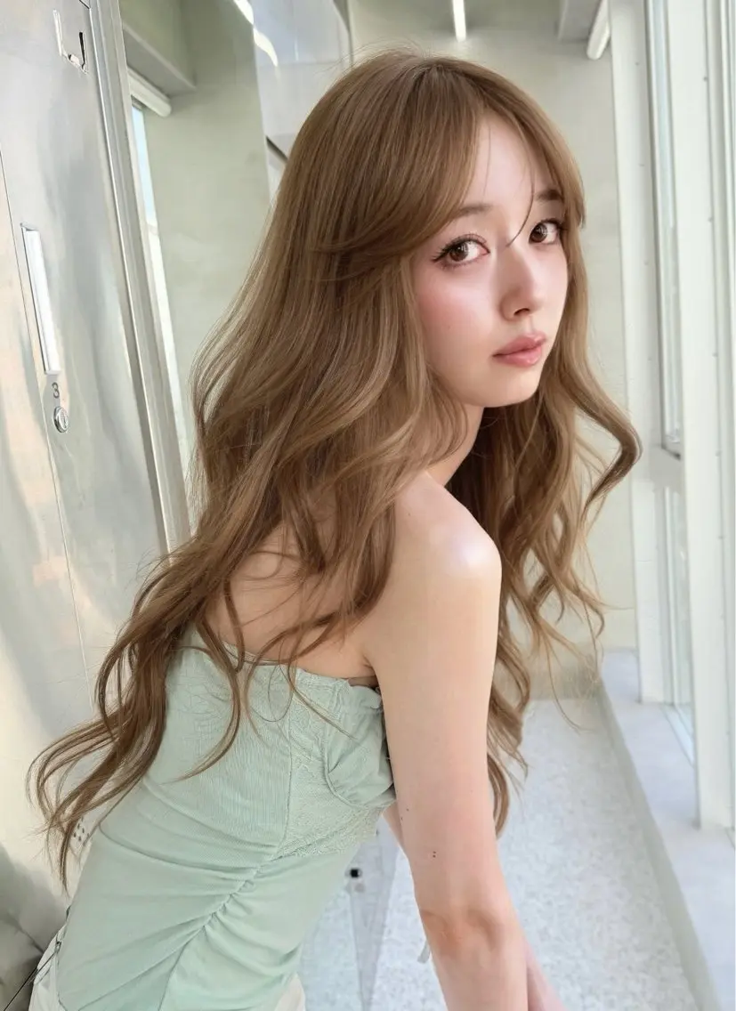 ロング ヘアアレンジ 韓国風ヘア レイヤーカット カット ヘアカラー トリートメント ヘアセット 🌻夏の透明感カラー 🌈韓国レイヤー櫻井のヘアスタイル