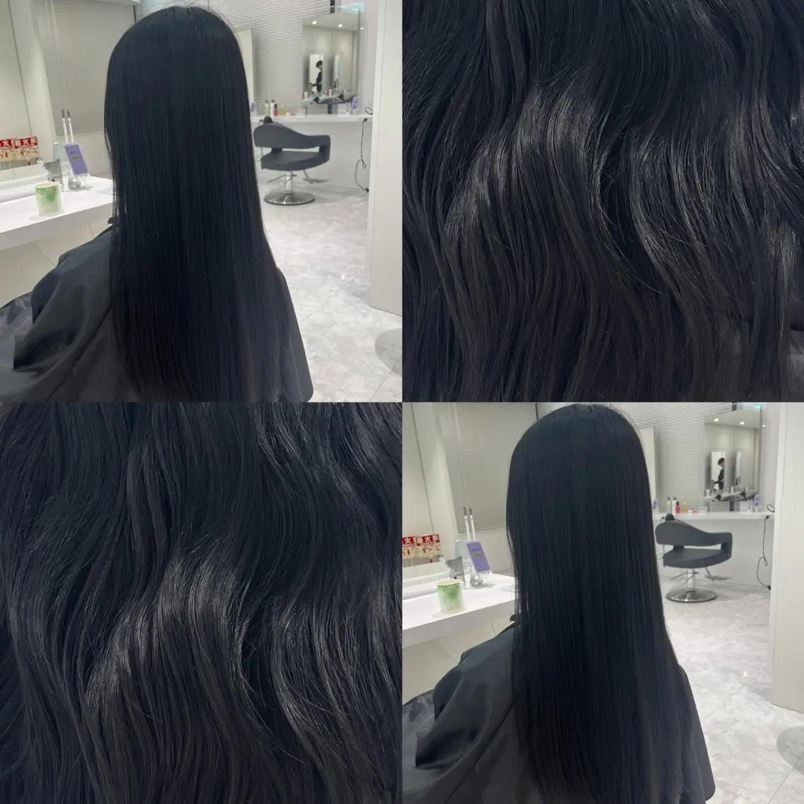 カラー 黒髪 ブルーカラー ブルーブラック 髪質改善 カット ヘアカラー トリートメント ヘッドスパ ヘアセット ブリーチなし特化 美容師💖SAE💖のヘアスタイル