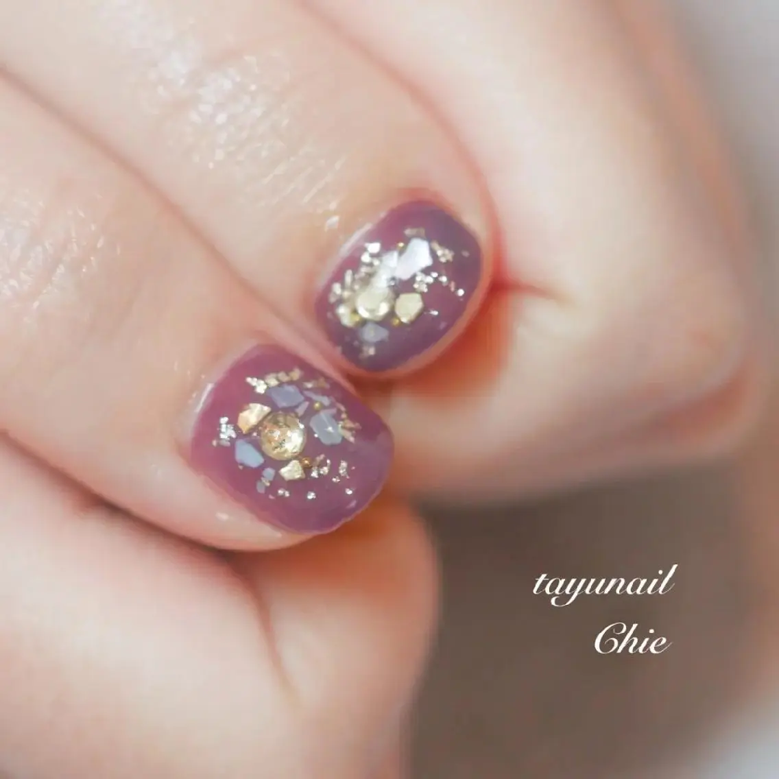 ネイル アートネイル ブルー ジェルネイル キラキラネイル パラジェル ネイルサロン 【たゆnail】のネイルデザイン