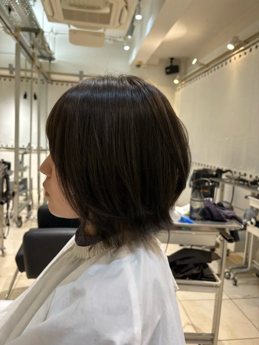 ミディアム カラー ボブレイヤー アッシュ ボブ レイヤーカット ショートカット/ カラーARAI🫧のヘアスタイル