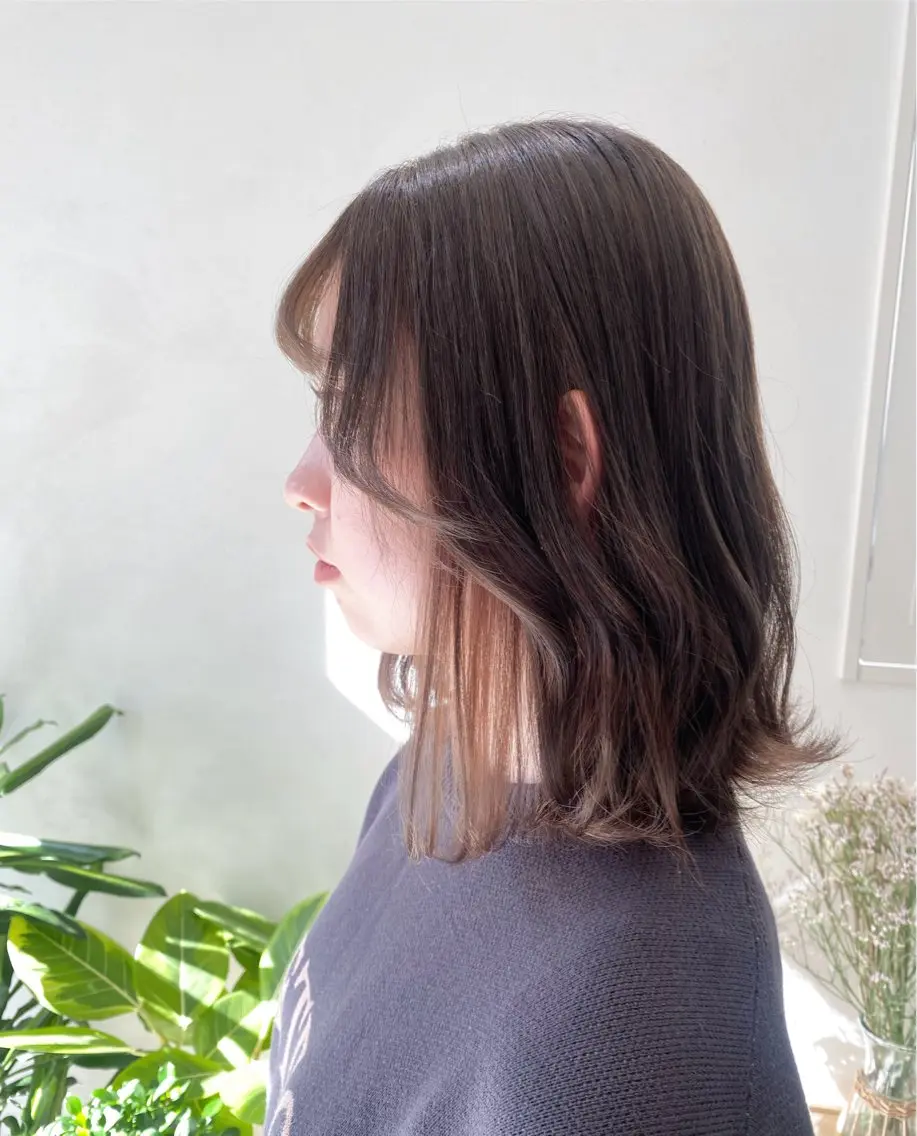 ミディアム カット ヘアカラー トリートメント 🪻花屋併設🪻秀島 有紀のヘアスタイル