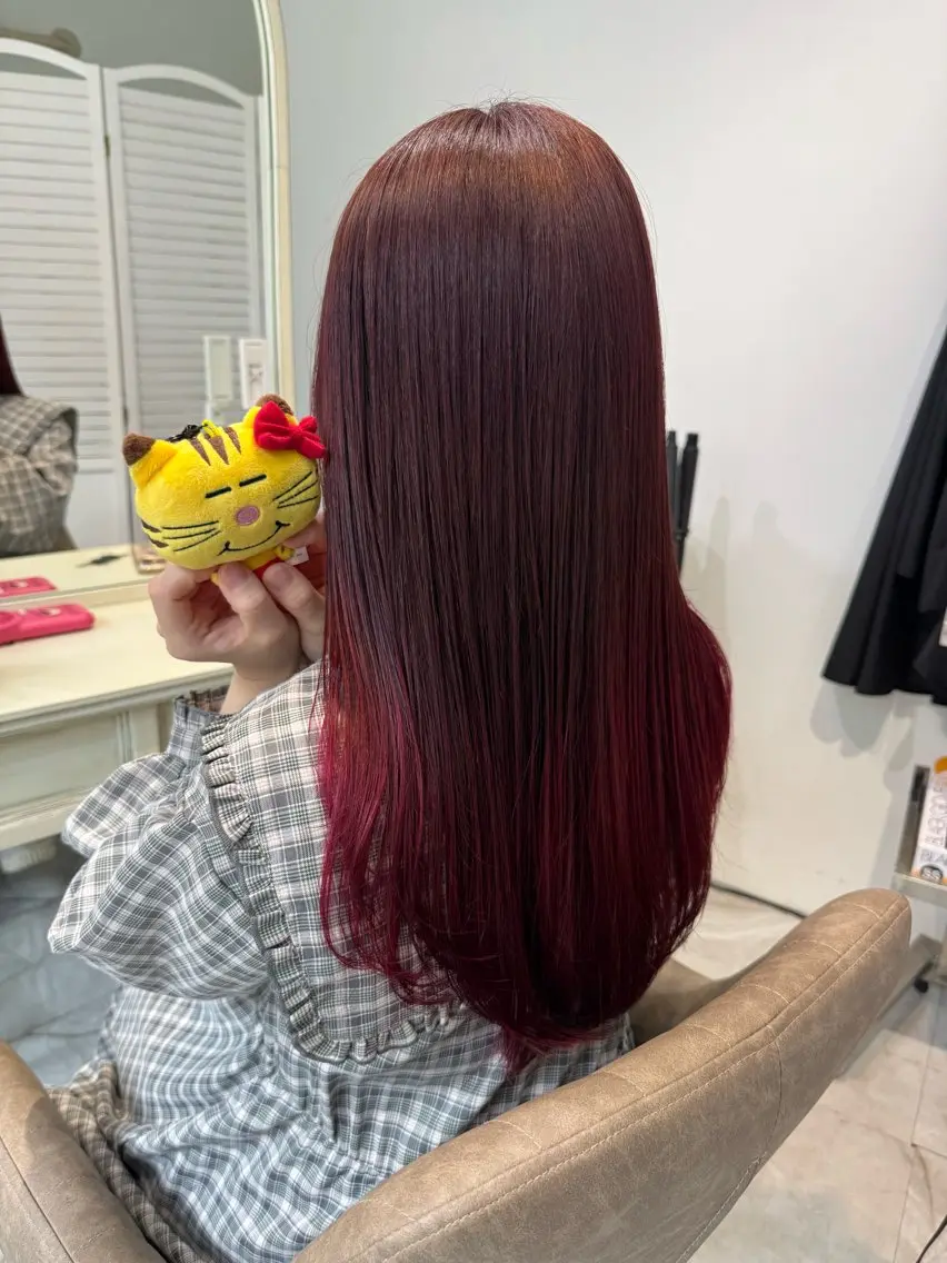 ロング カラー ブリーチ ブリーチなしカラー ピンクカラー 6日空き◎艶髪 misatoのヘアスタイル