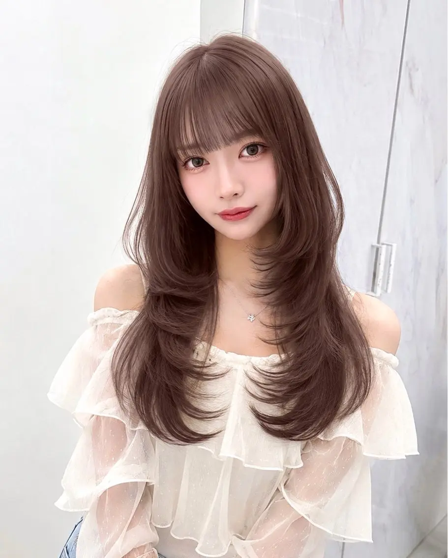 ロング カラー カット ヘアカラー トリートメント Ryoichi⛓️ 韓国ヘア/ハイトーンのヘアスタイル