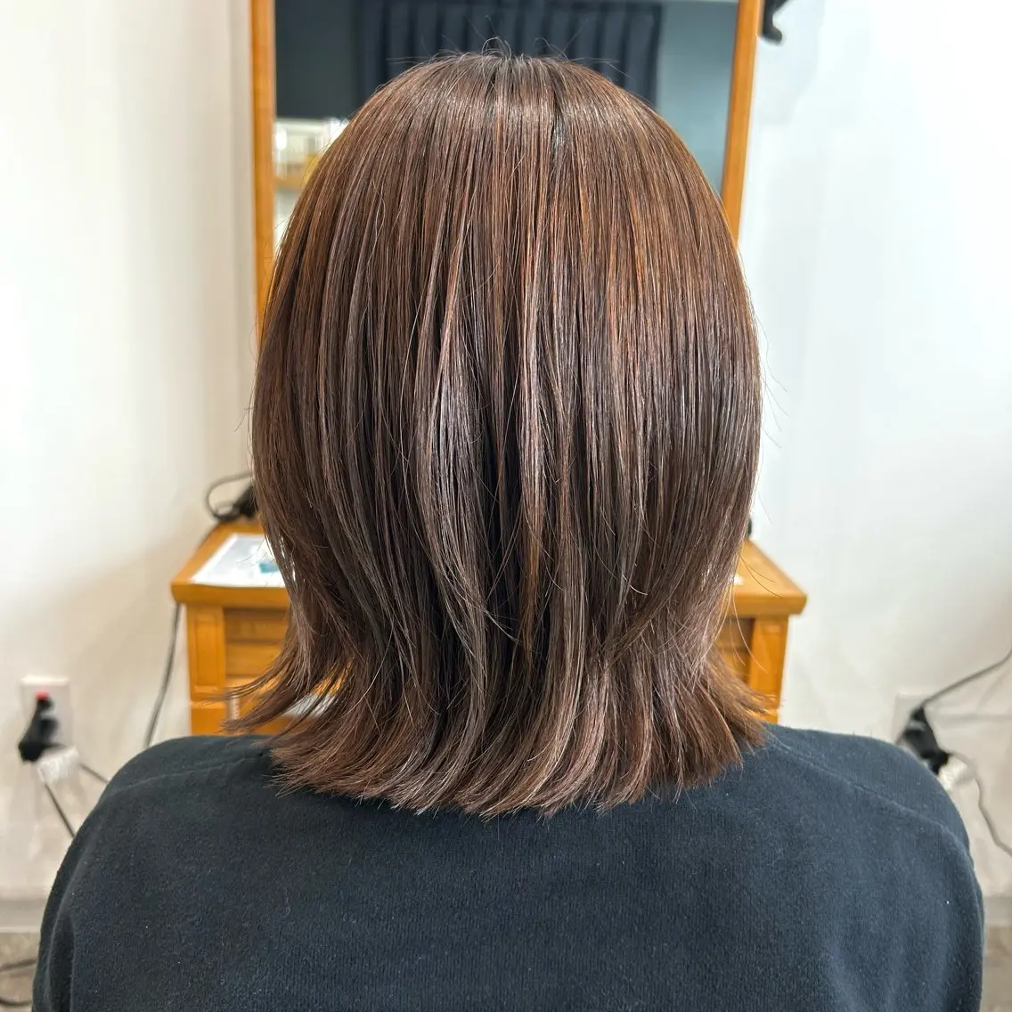 ミディアム ボブレイヤー ボブ レイヤーカット カット ヘアカラー トリートメント 牧 ゆりか𓋈のヘアスタイル