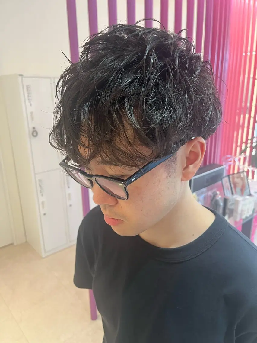 ショート メンズ マッシュ メンズパーマ カット MAO カラーモデル募集中のヘアスタイル