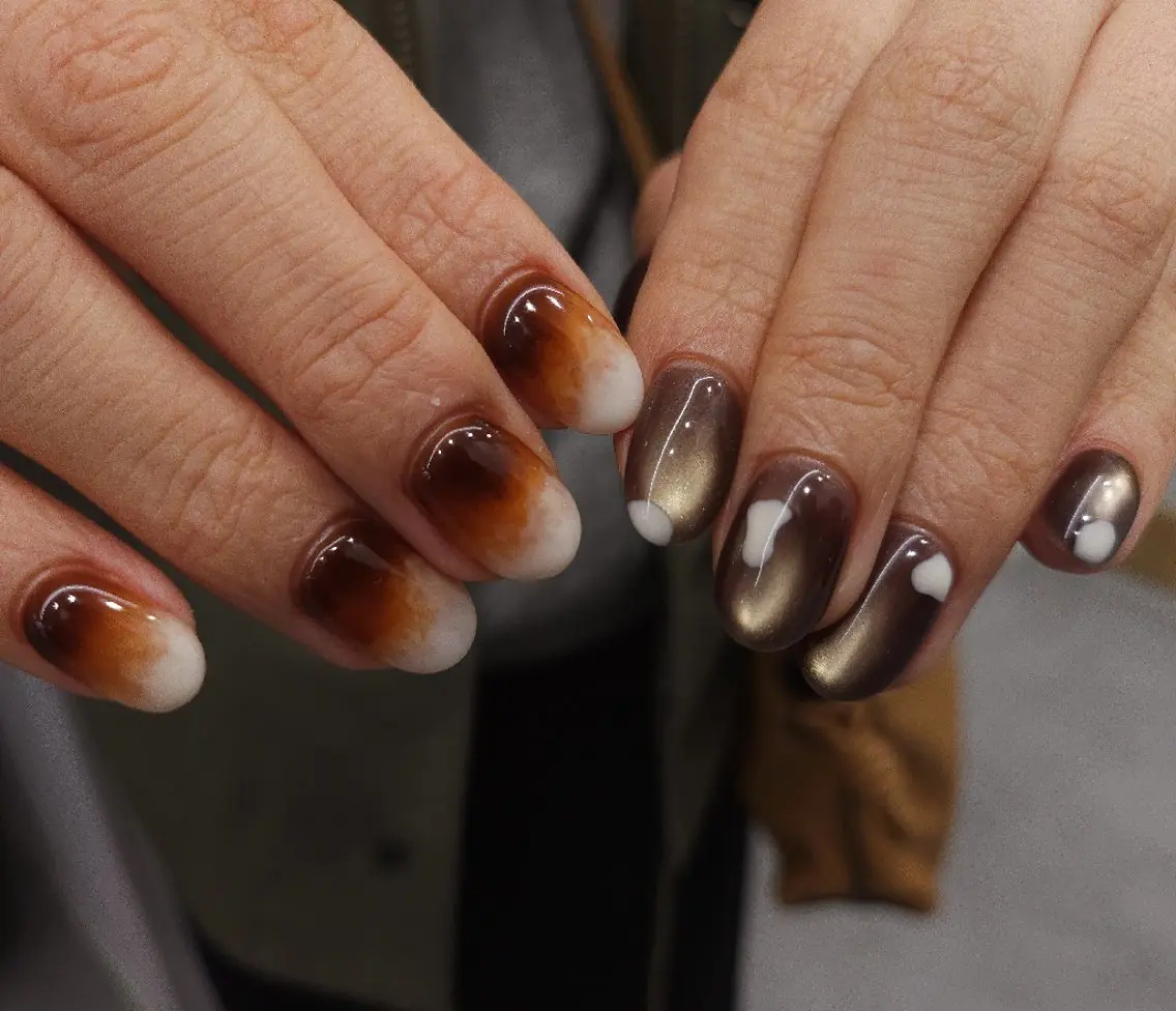 ネイル ジェルネイル マグネットネイル 持ち込み パラジェル 冬ネイル puku nail 🌼kazu🌼のネイルデザイン