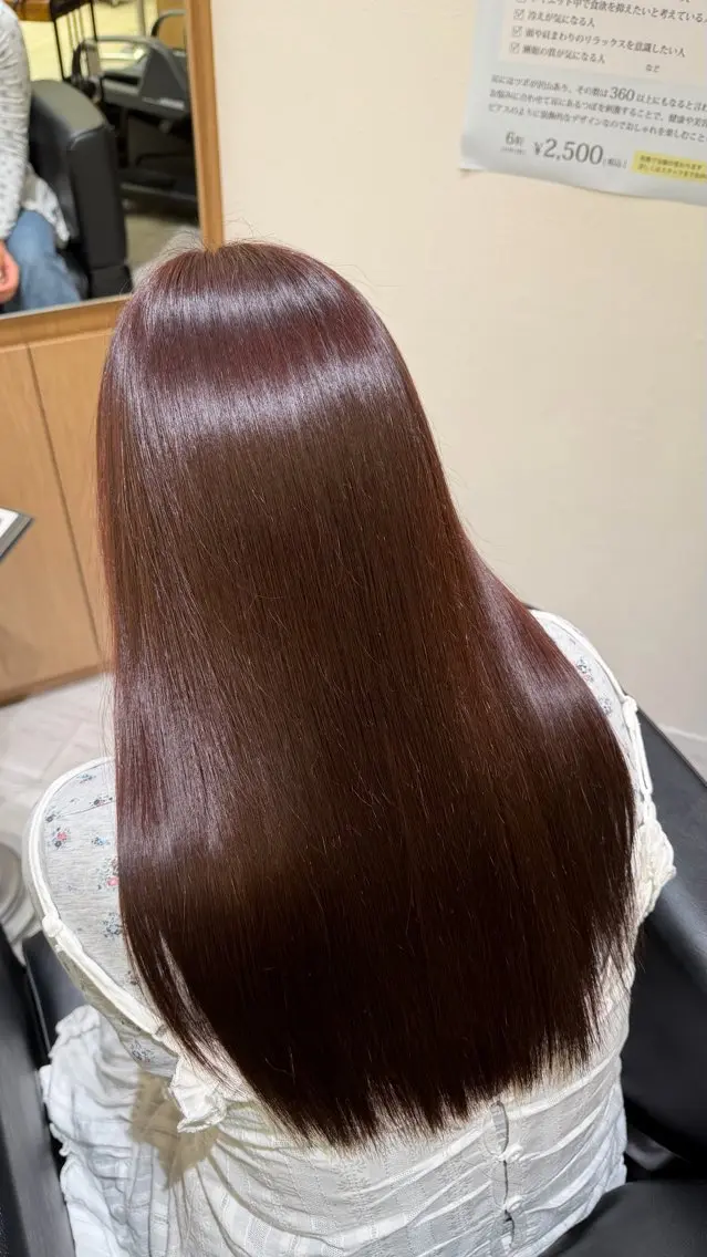 ロング カラー 透明感カラー ヘアカラー トリートメント まい🎀ピンク💝 透明感/髪質改善のヘアスタイル