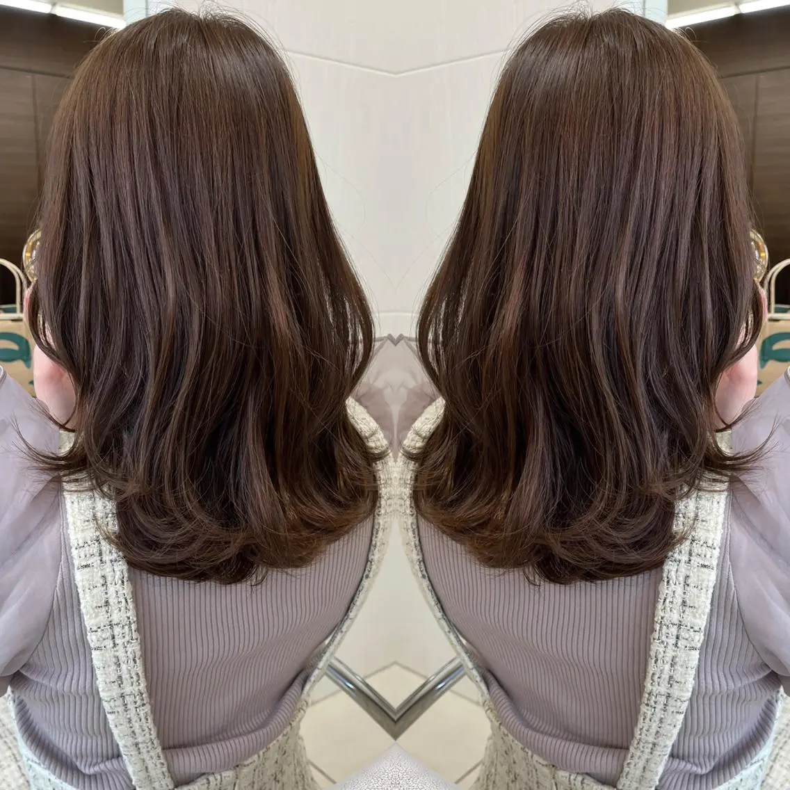 セミロング カラー レイヤーカット カット ヘアカラー トリートメント ハタケヤマヨシキ ／BOOTHのヘアスタイル