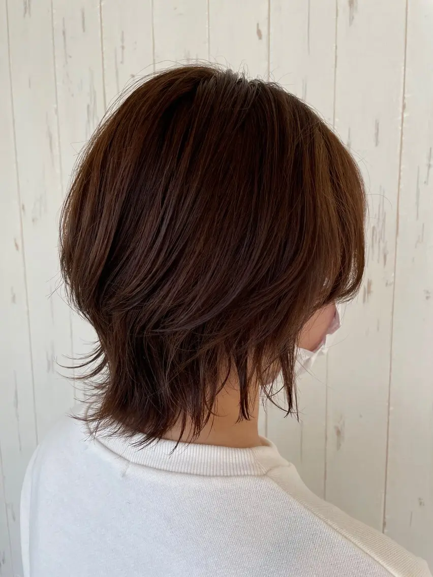 ショート カット 縮毛矯正 ボブ/透明感カラー 🤍永田真穂のヘアスタイル