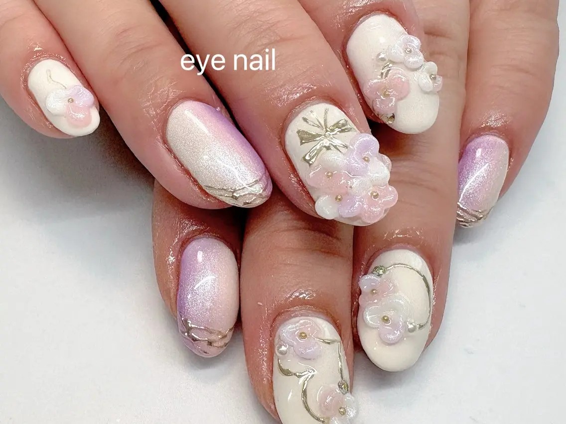 ネイル アートネイル フラワーネイル ミラーネイル ブライダルネイル Eye nailのネイルデザイン