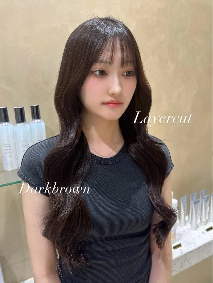 ロング カラー カット ヘアカラー トリートメント 🍓韓国ヘア レイヤ ーカット🍓笠原 葵のヘアスタイル