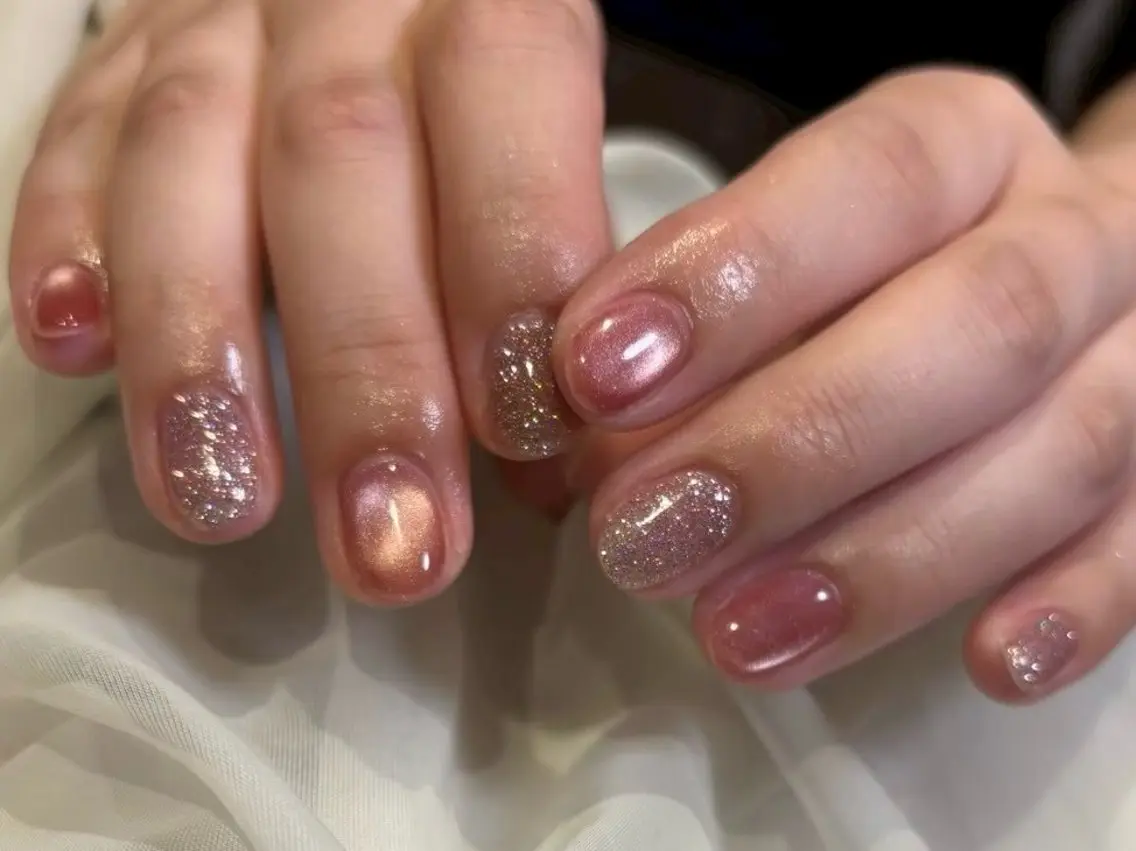 ネイル マグネットネイル ニュアンスネイル オフィスネイル ハンドネイル Nail Salon Luanaのネイルデザイン