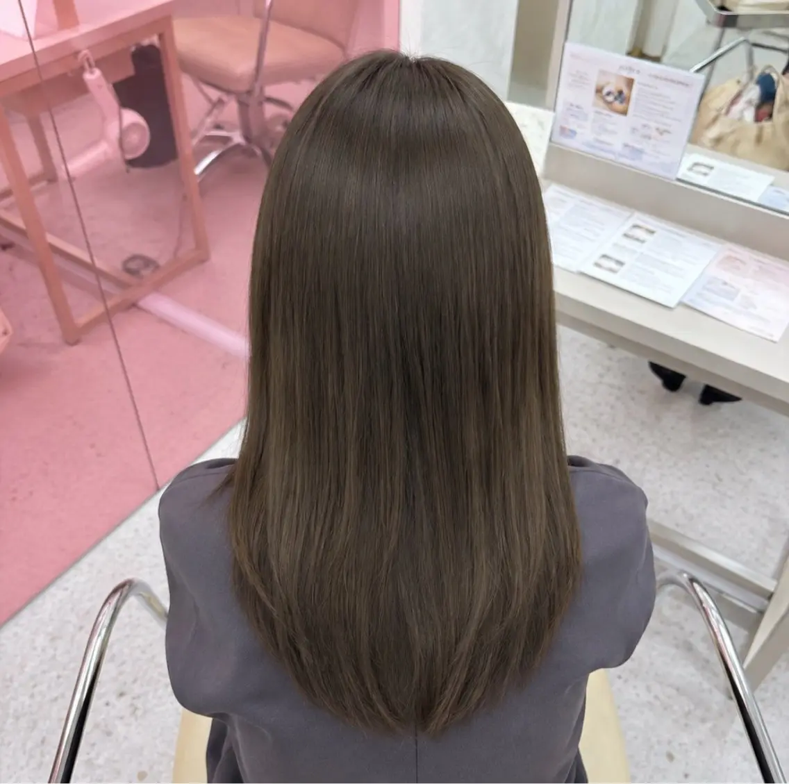 ロング カラー ブラウンカラー 透明感カラー グレージュ オリーブグレージュ オリーブグレー ヘアカラー トリートメント まひろ / COCOのヘアスタイル