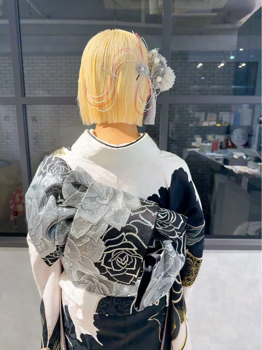 ヘアアレンジ 着物ヘア 卒業式のヘアスタイル 髪飾り ヘアセット 池田 みのりのヘアスタイル