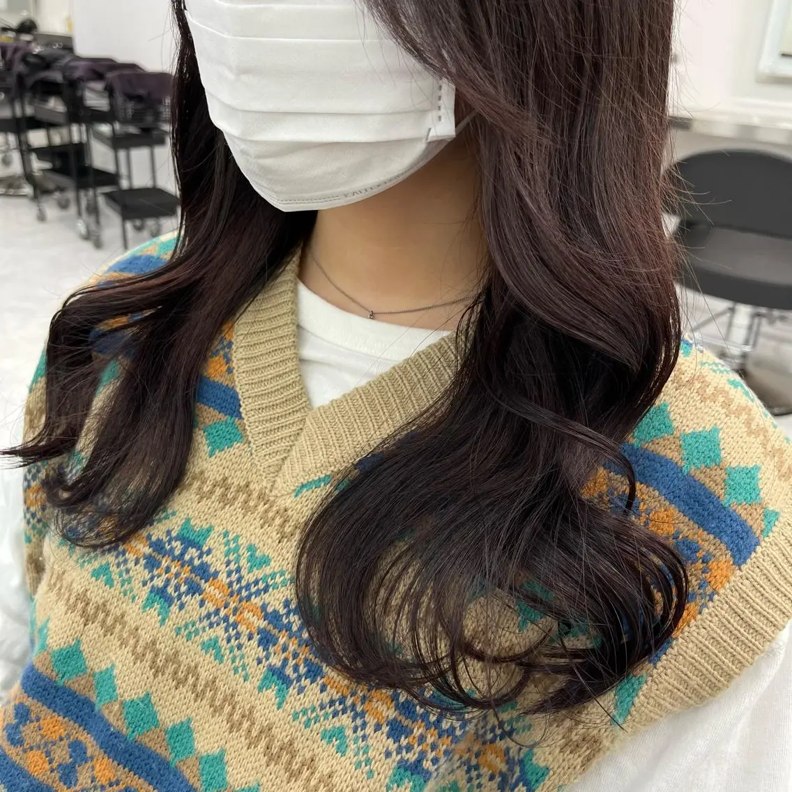 ロング カット ヘアカラー トリートメント 🍒韓国暖色ヘア NO.1🍒🪽のヘアスタイル