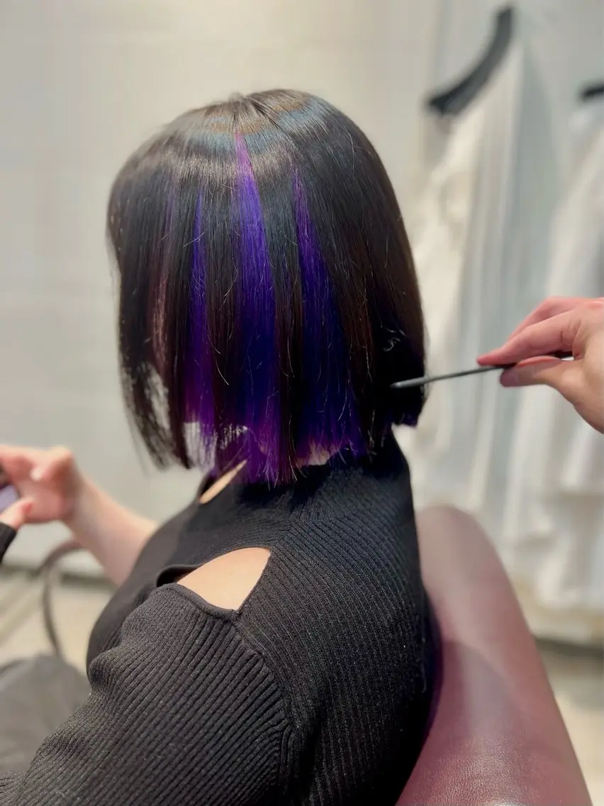ミディアム カラー ヘアアレンジ ヘアカラー トリートメント ヘッドスパ ヘアセット 🌈インナーカラー ‘ショウマ’🌈のヘアスタイル