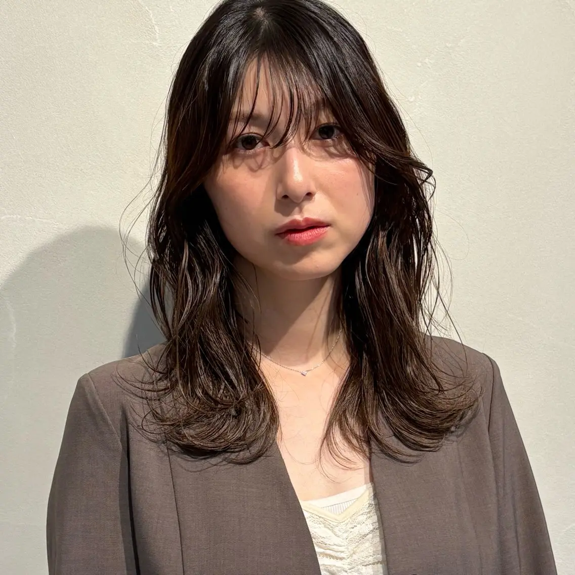 ミディアム カラー 小顔カット🎀 暖色カラー🍒のヘアスタイル