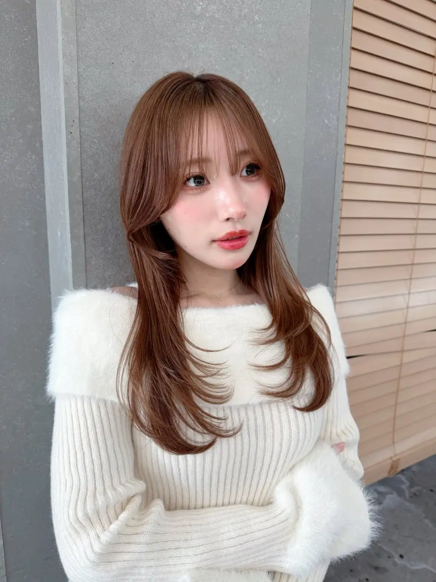 ミディアム カット ヘアカラー トリートメント 久米 春輝のヘアスタイル