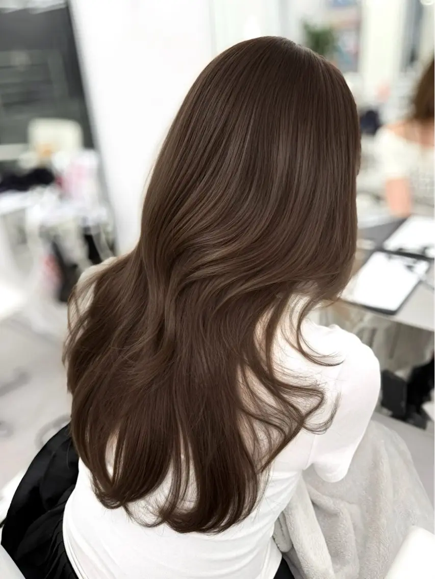 ロング カラー アッシュ アッシュグレー アッシュグレージュ ベージュカラー 透明感カラー カット ヘアカラー トリートメント 韓国ヘア🇰🇷× 髪質改善🫧テルのヘアスタイル