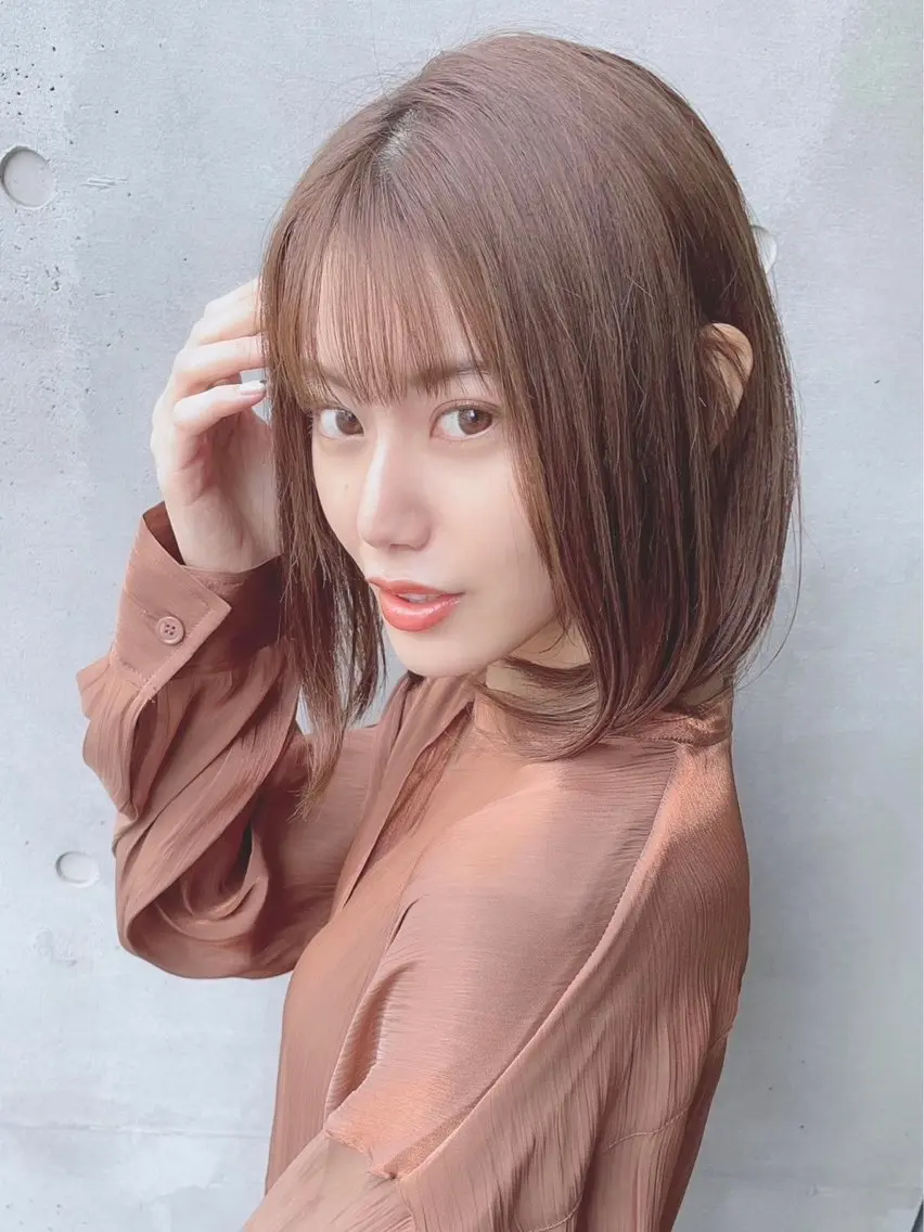 ミディアム カラー ヘアカラー トリートメント 【公式】amble luxe池袋東口🩷のヘアスタイル