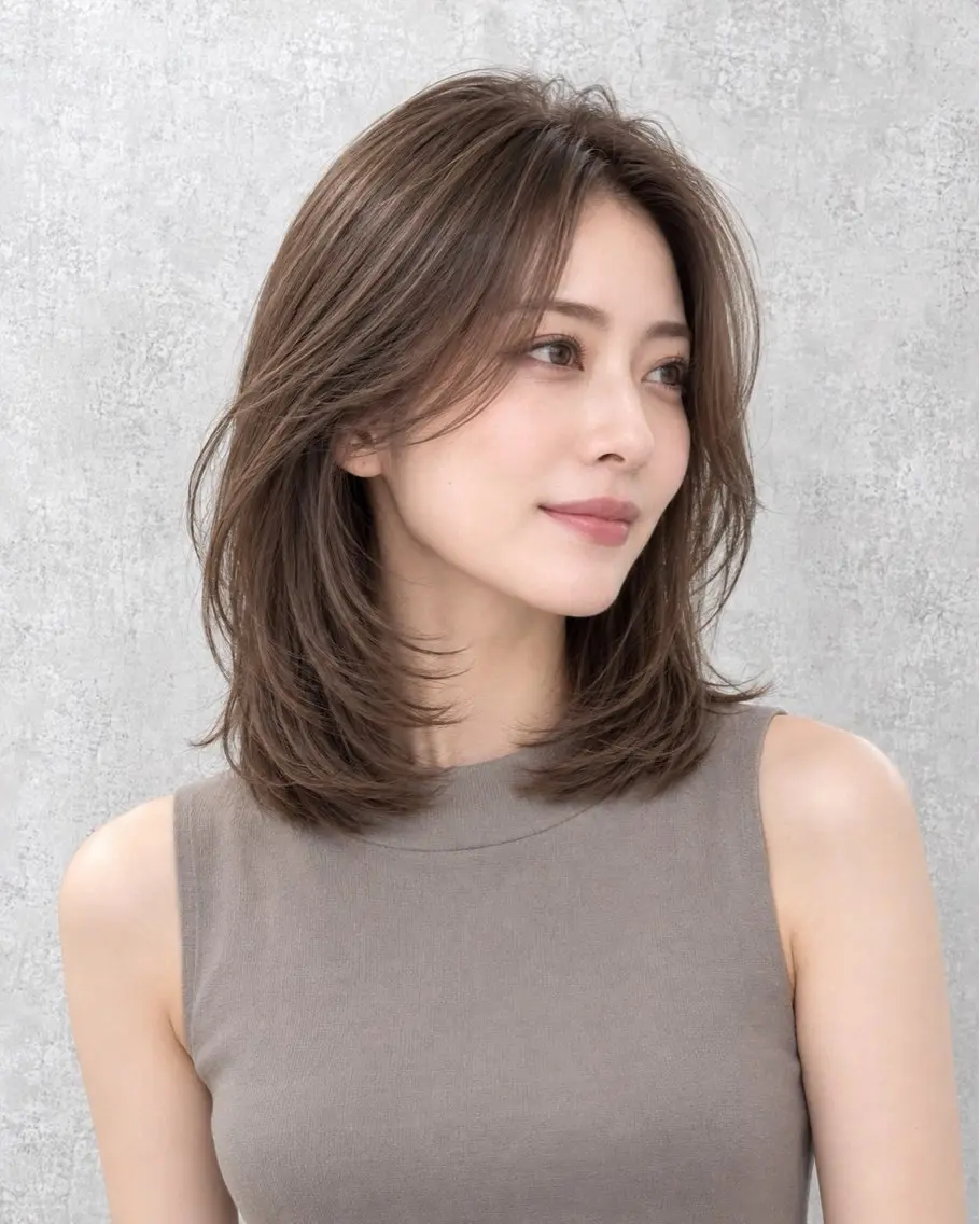 ミディアム 臼井 美羽のヘアスタイル