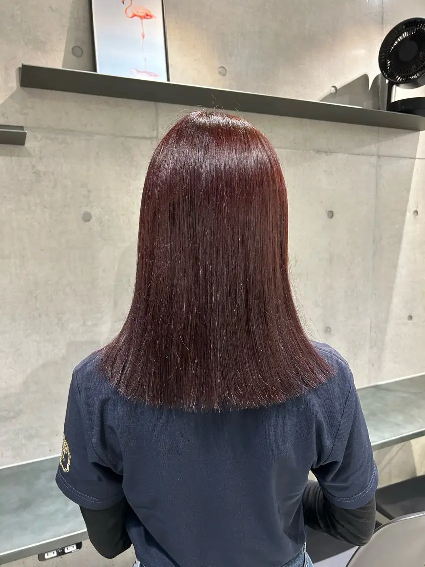 ミディアム カラー ヘアアレンジ カット ヘアカラー トリートメント ボブ艶モテカラー🫧 カリンのヘアスタイル