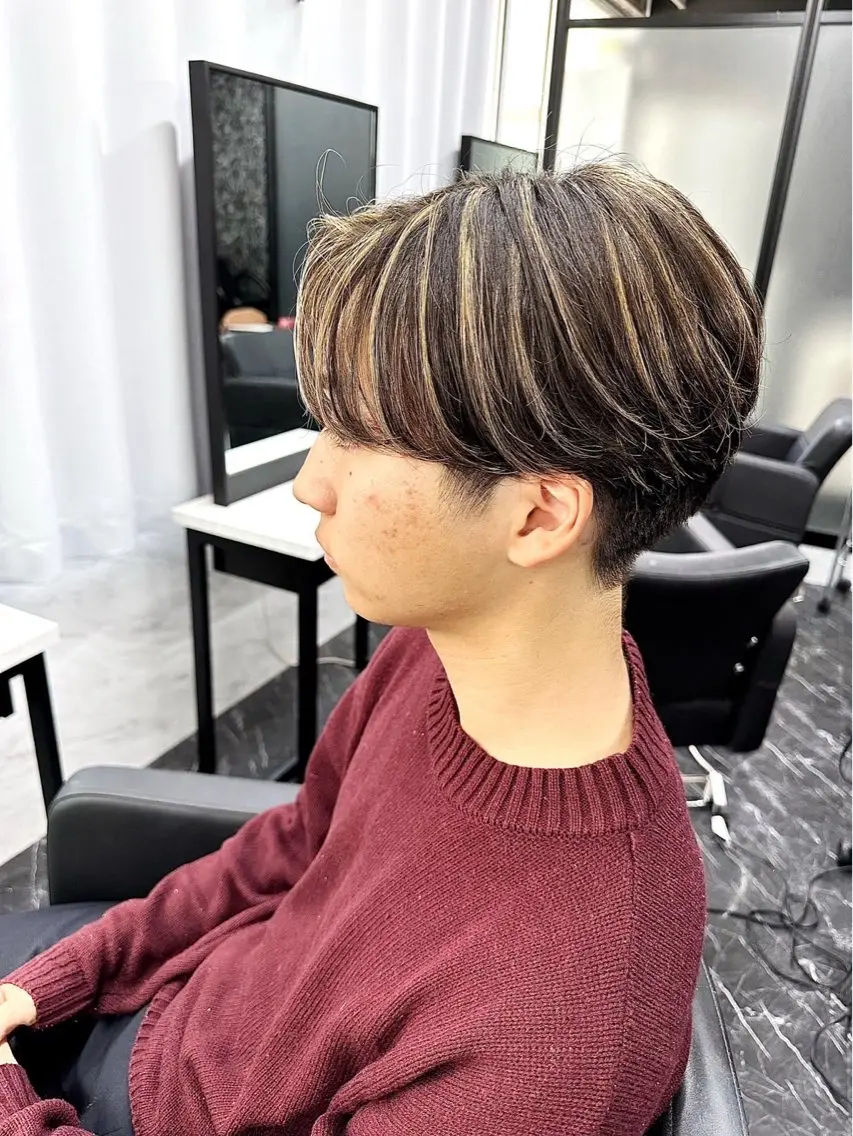 カラー メンズ メンズハイライト ハイライトカラー assistant REIのヘアスタイル