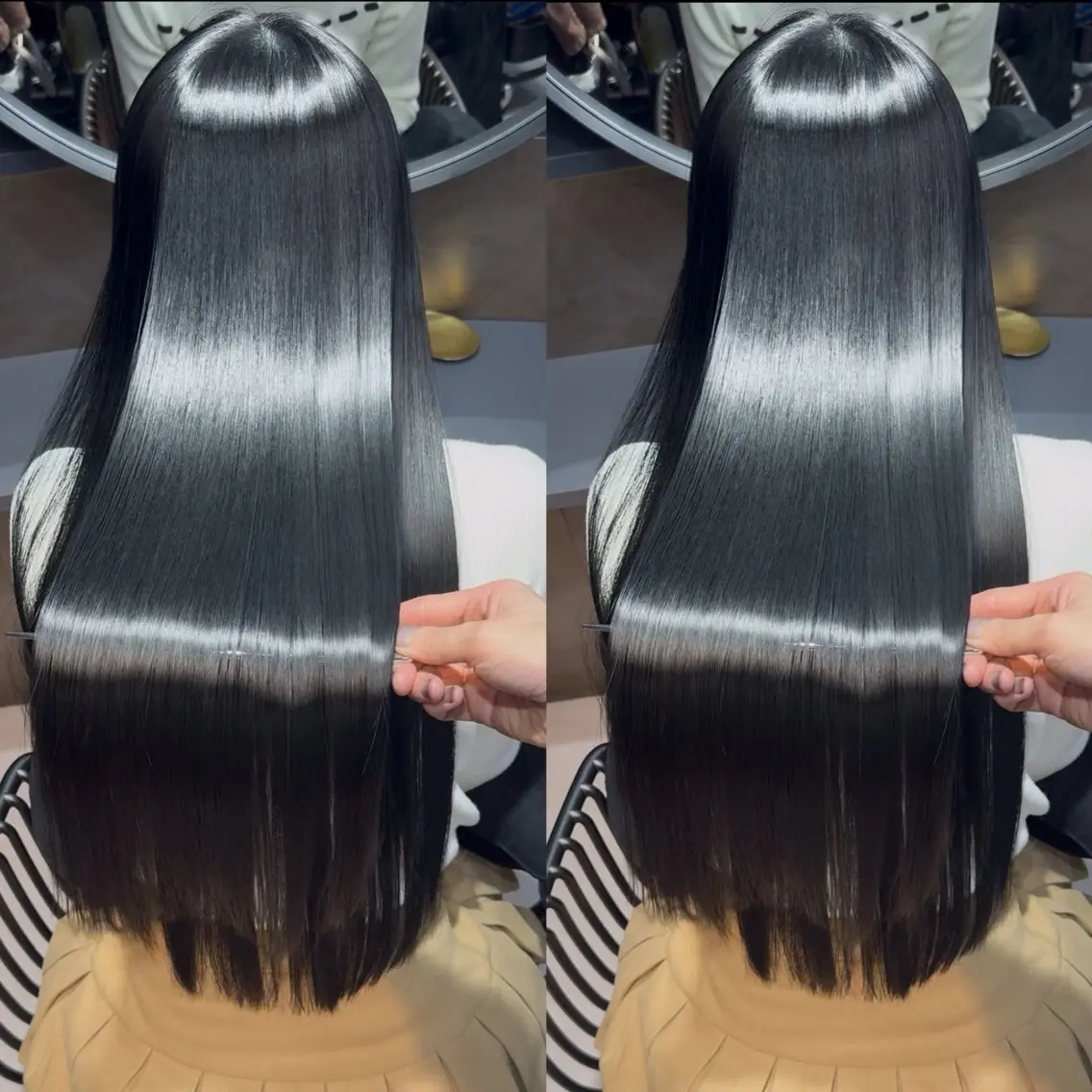 ロング カラー ブリーチ 透明感カラー 髪質改善 韓国風ヘア 似合わせカット カット ヘアカラー 縮毛矯正 新宿/髪質改善支持率 No.1💍yasuのヘアスタイル