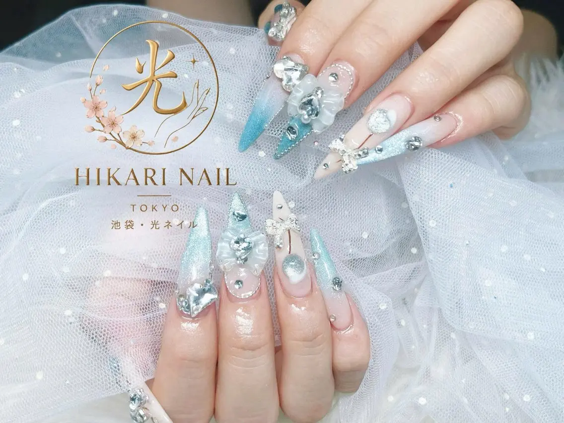 ネイル チークネイル 長さ出し フレンチネイル ガーリー ハロウィン ハンドネイル HikariNail Ikebukuroのネイルデザイン