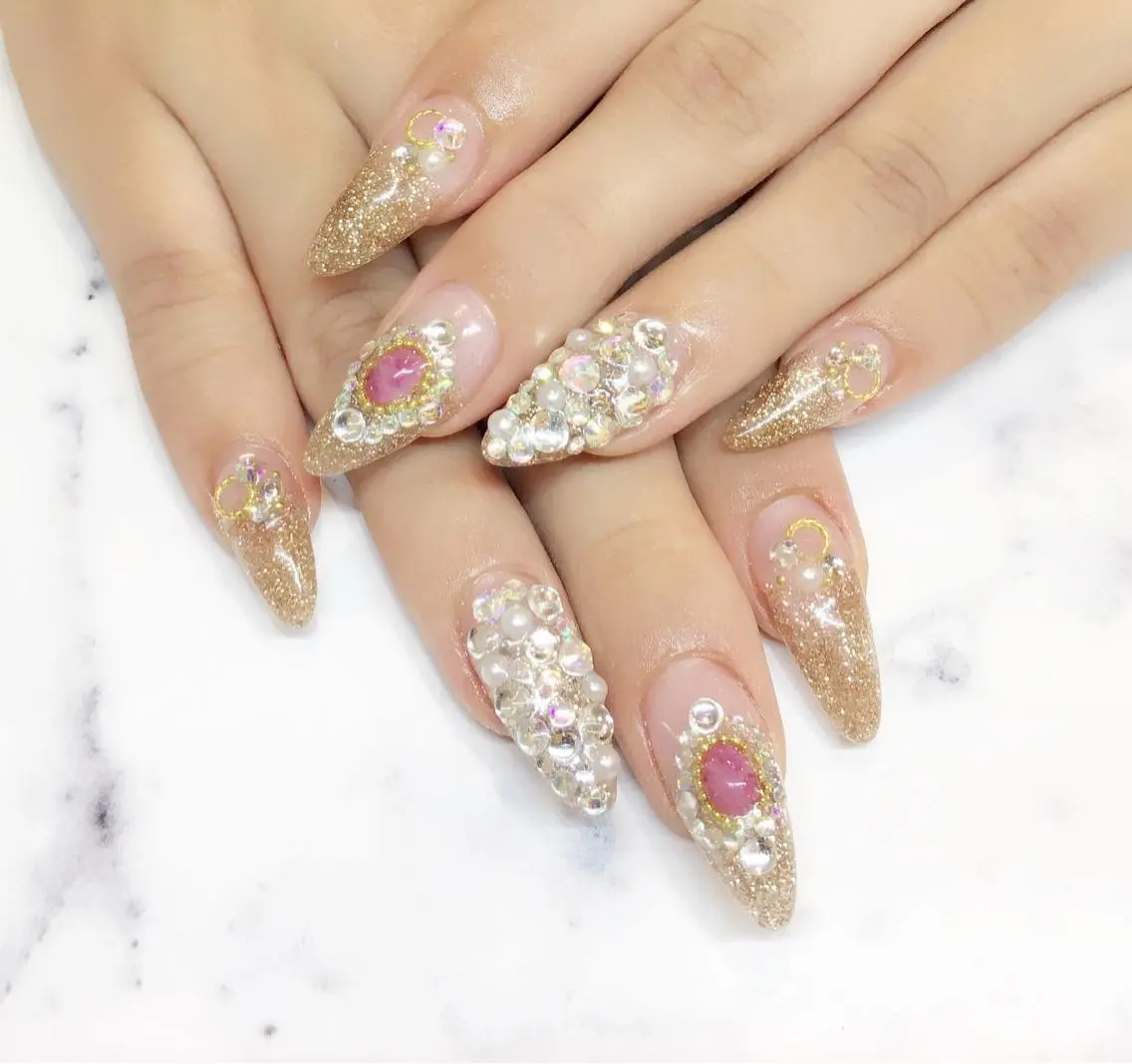 ネイル キラキラネイル ラメ(グリッター) ラメグラデーション スカルプネイル ハンドネイル nail salon Soeurのネイルデザイン