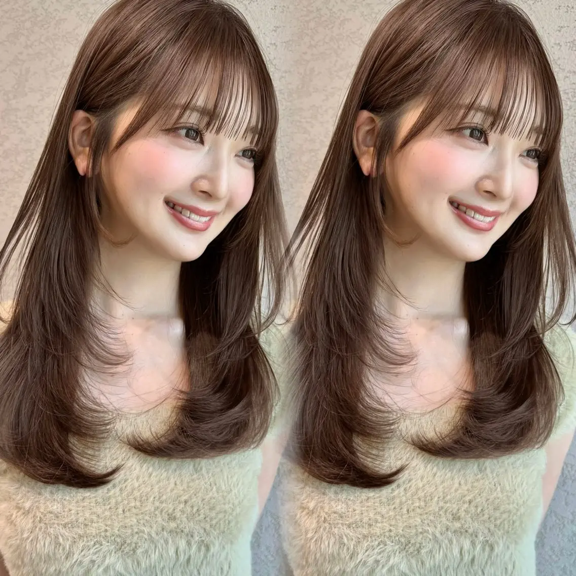 セミロング カラー 似合わせカット カット ヘアカラー トリートメント レイヤー/髪質改善 Lond ambreのヘアスタイル
