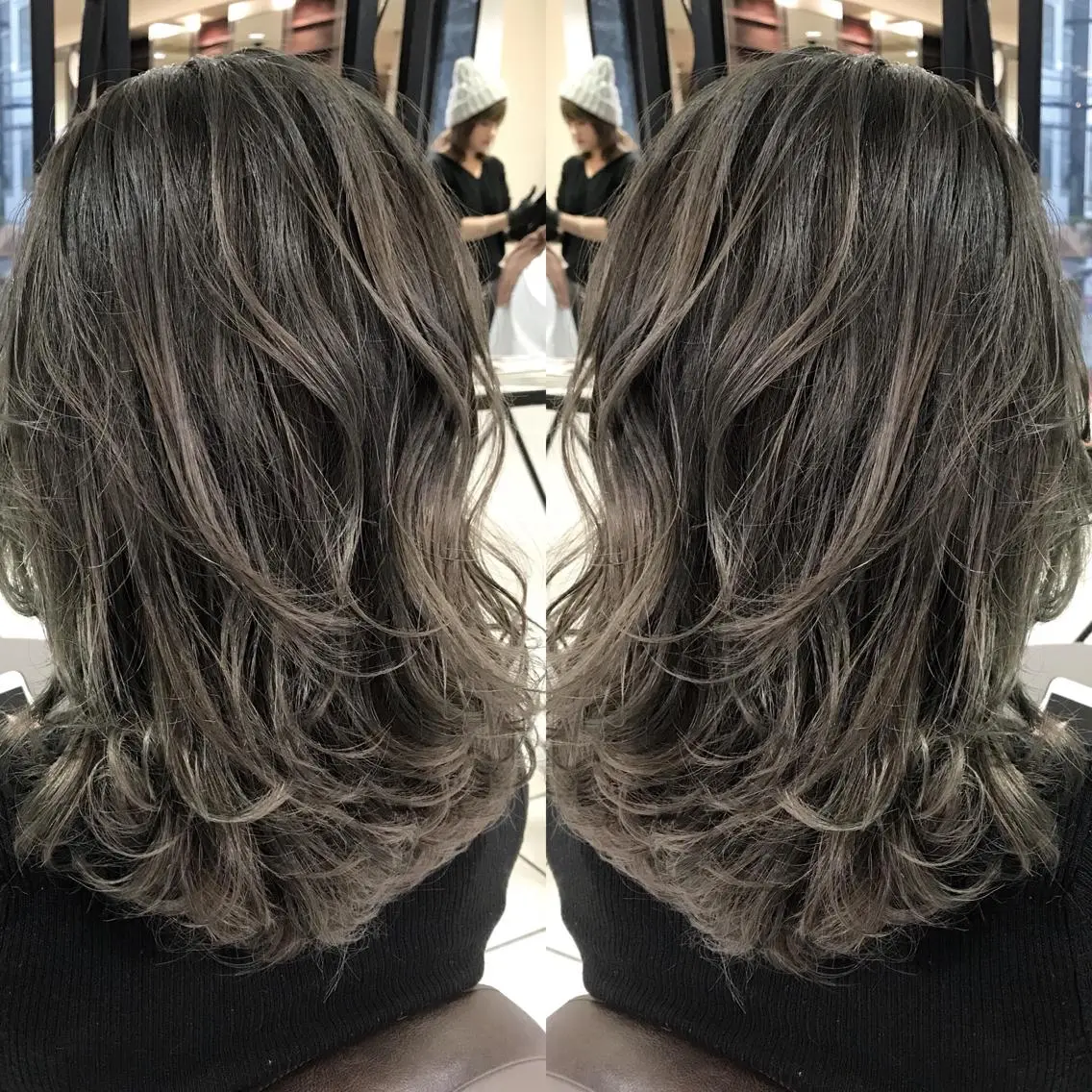 ミディアム カラー シールエクステ⭐️ オオミタクヤのヘアスタイル