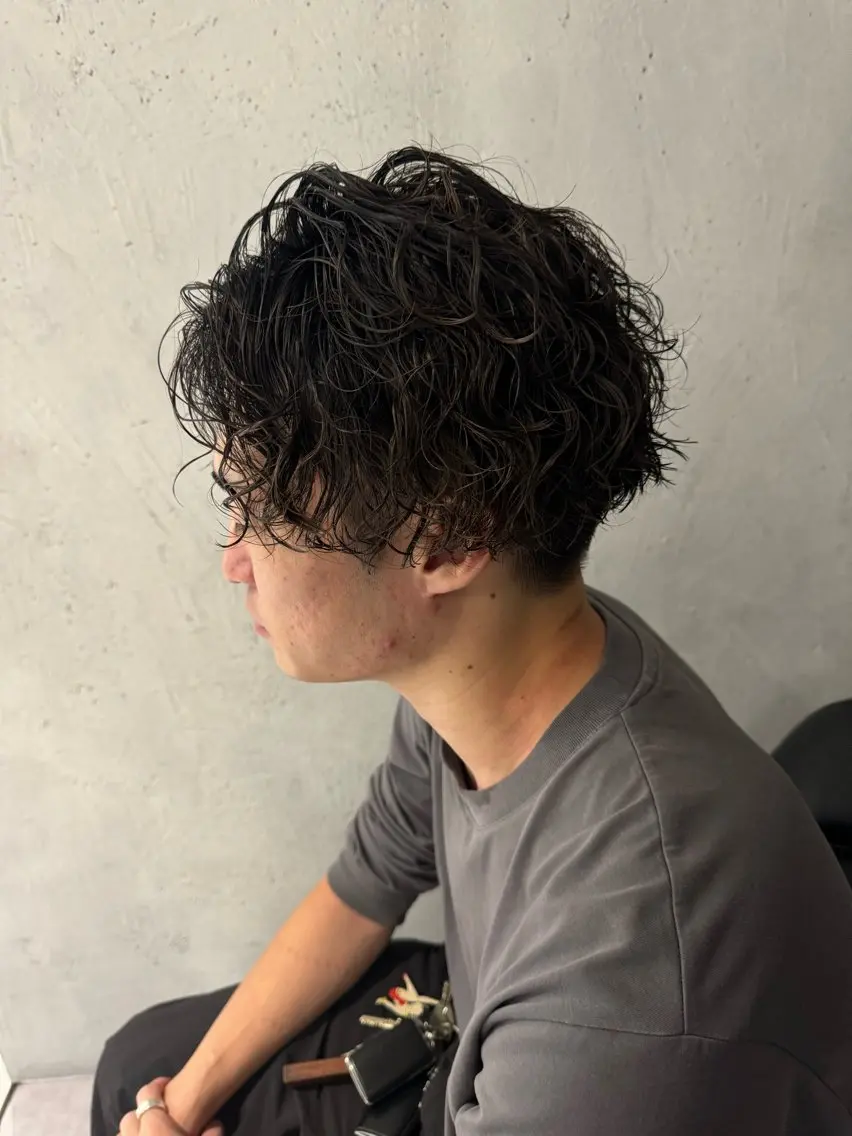 ショート パーマ メンズ カット パーマ ヘアセット メンズ特化 パーマ/オザワのヘアスタイル