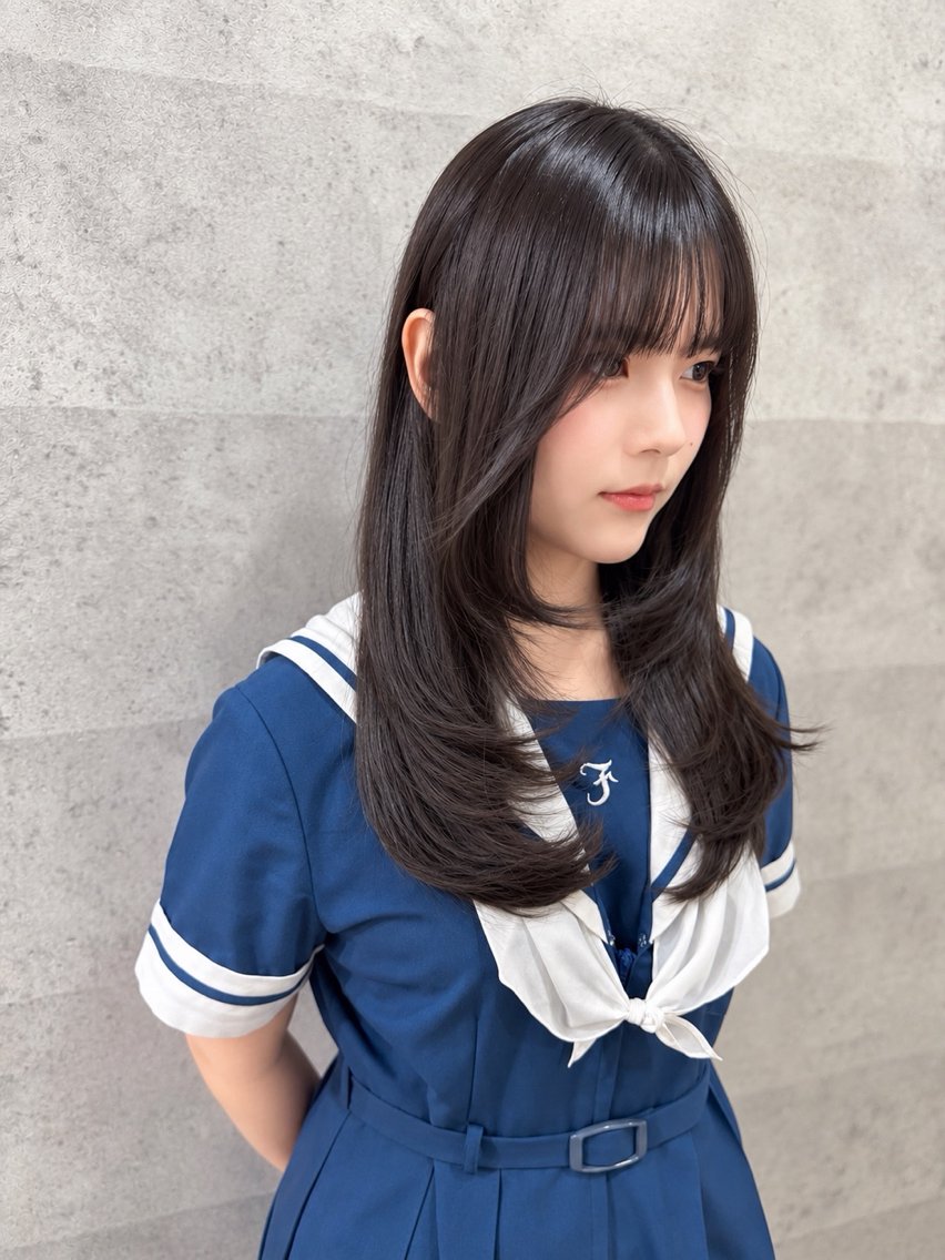 セミロング レイヤーカット カット Grow by NYNY 打越裕樹のヘアスタイル