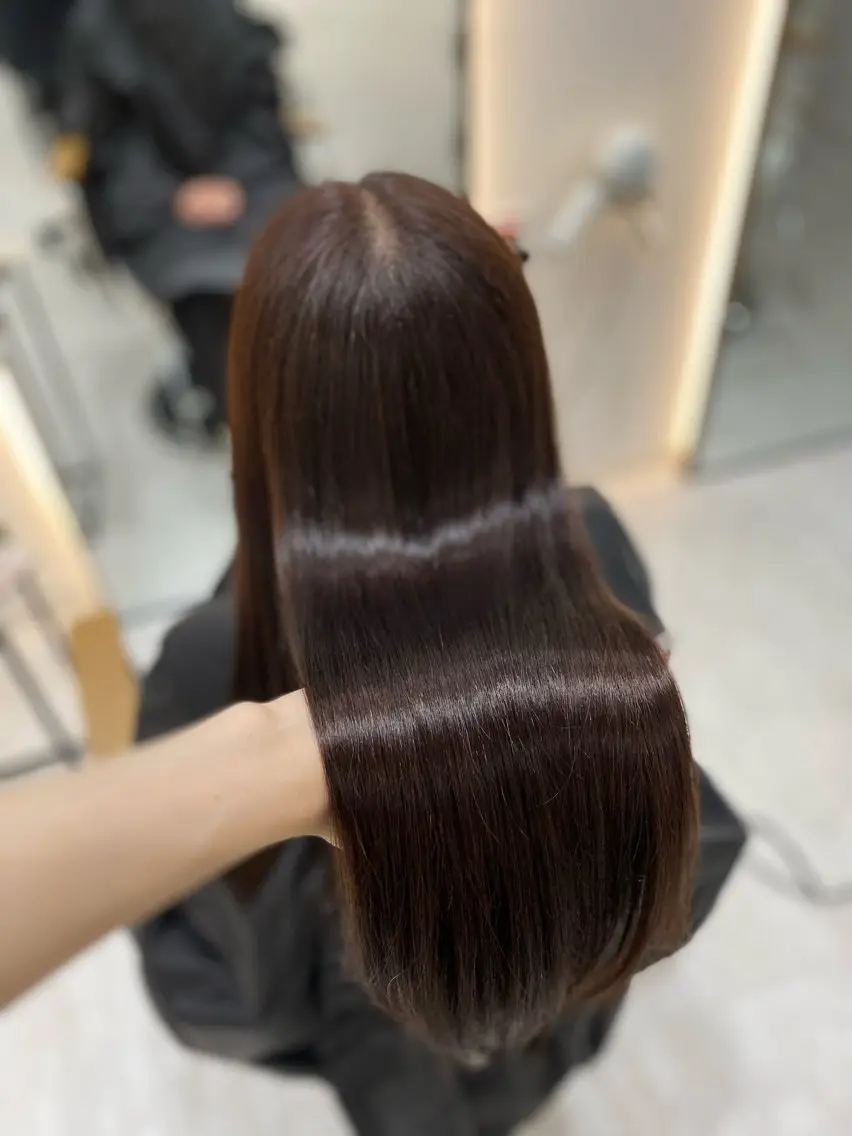 ロング カラー ピンクカラー 艶髪・透明感カラー・ 韓国ヘア・Yuriのヘアスタイル