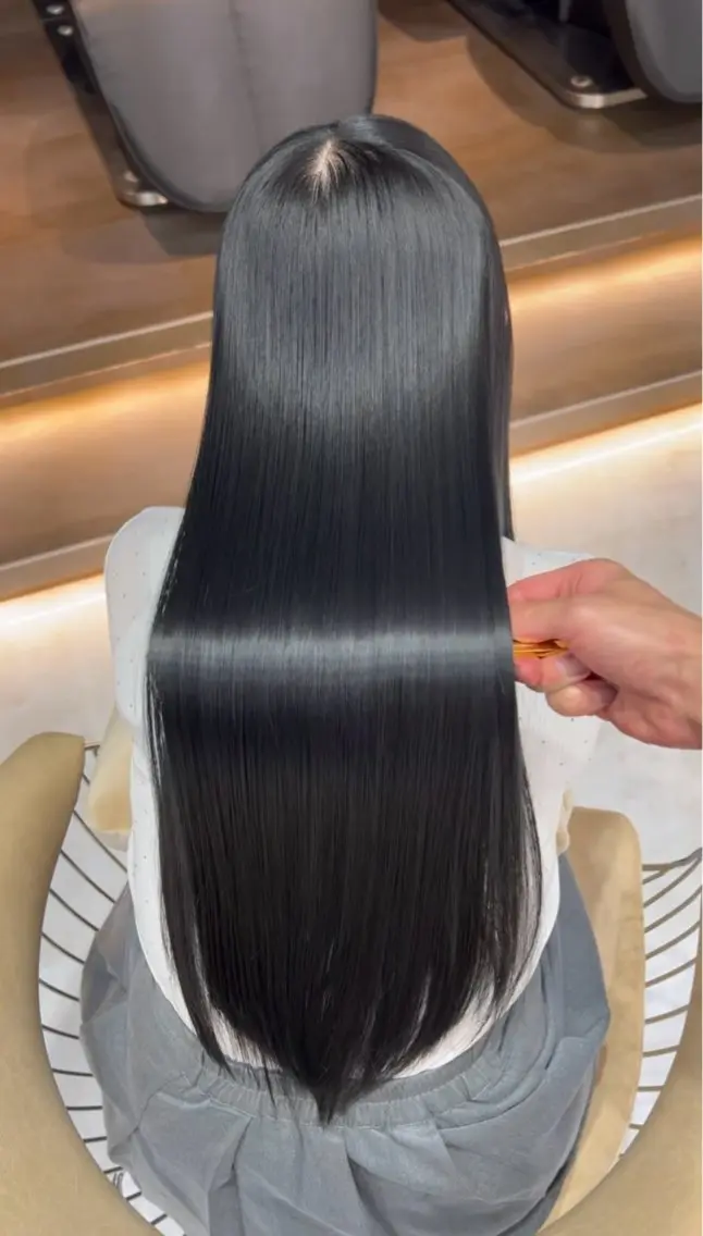 ロング 縮毛矯正 トリートメント カット ヘアカラー トリートメント 🫧髪質改善 講師🫧🍎幹細胞のヘアスタイル