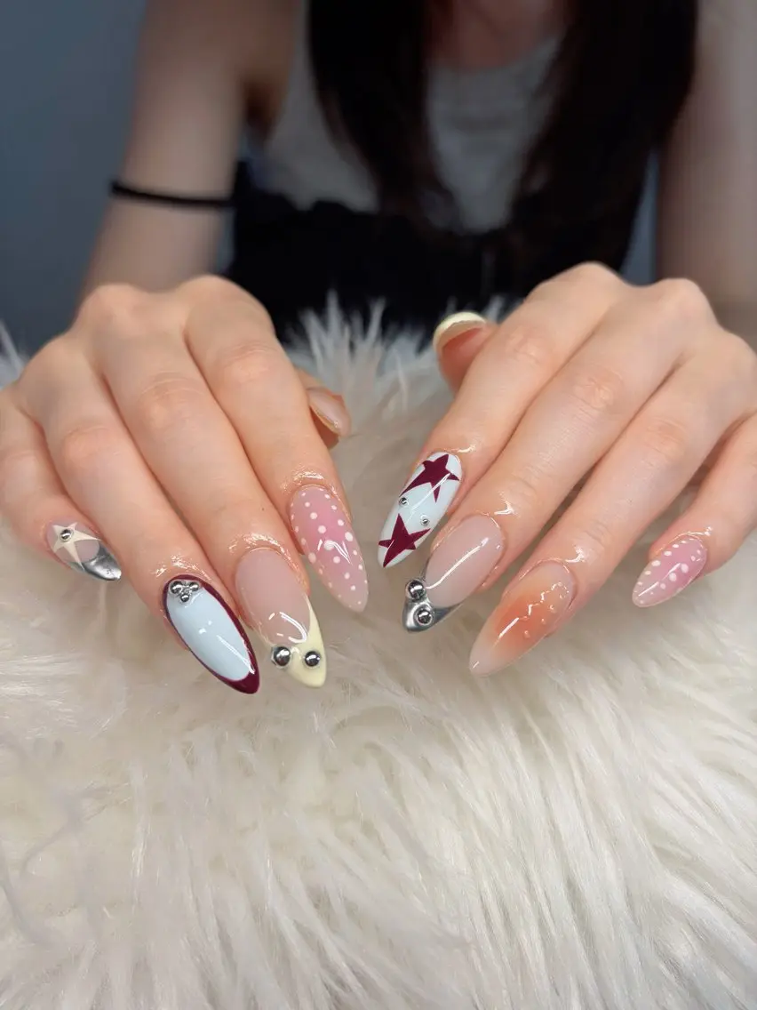 ネイル アートネイル オーロラネイル チークネイル 長さ出し フットネイル ハンドネイル Chan nailsのネイルデザイン