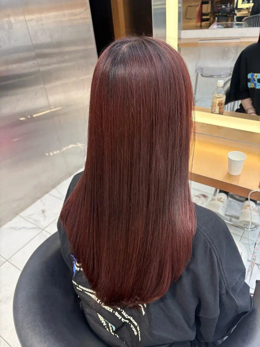 ロング カット ヘアカラー トリートメント ハッシュカット 暖色カラー/伊藤菜月のヘアスタイル