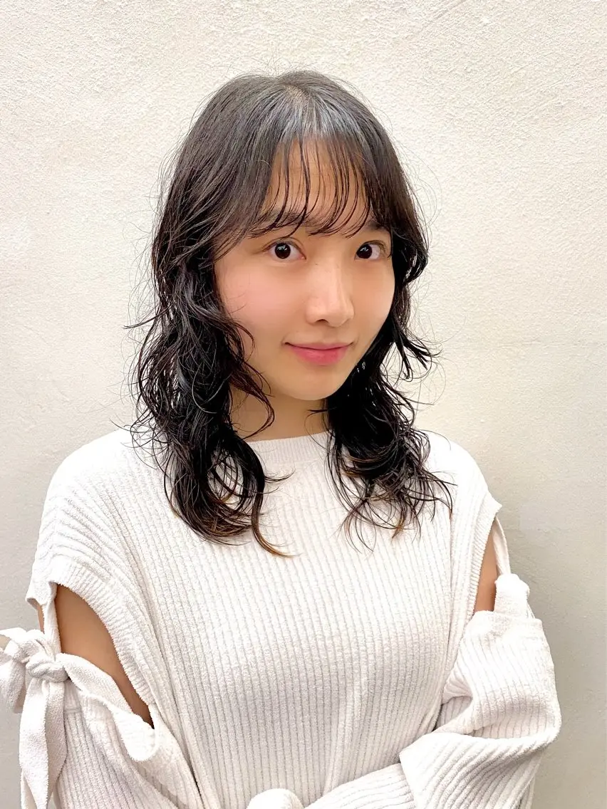 セミロング パーマ セミロングパーマ カット パーマ トリートメント 似合わせレイヤー/ ケアパーマ/高倉のヘアスタイル