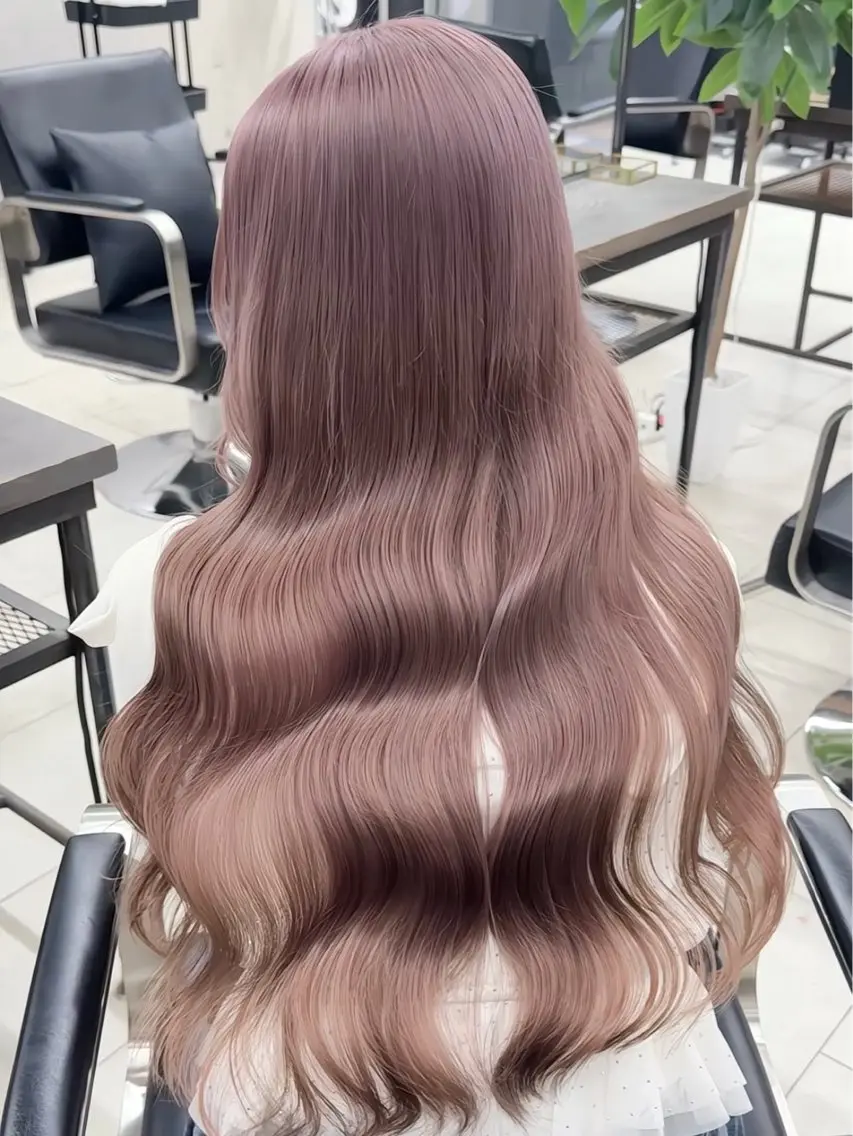 ロング カラー ベージュカラー ピンクカラー ピンクベージュ カット ヘアカラー トリートメント 心斎橋/✨ハイトーン ✨/isseiのヘアスタイル
