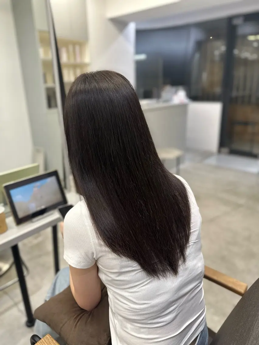 ロング パーマ 縮毛矯正 ハイトーンカラー が絶対可愛い✨泰聖✨のヘアスタイル