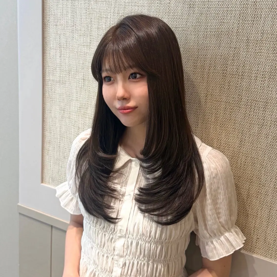 ロング カラー カット ヘアカラー トリートメント 💗渋谷/韓国/レイ ヤー顔周りSayaのヘアスタイル