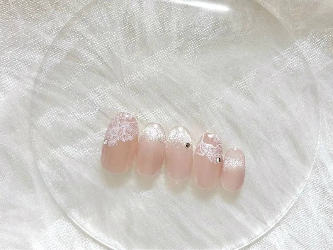 ネイル レース オフィスネイル ハンドネイル nail care salon -&-のネイルデザイン