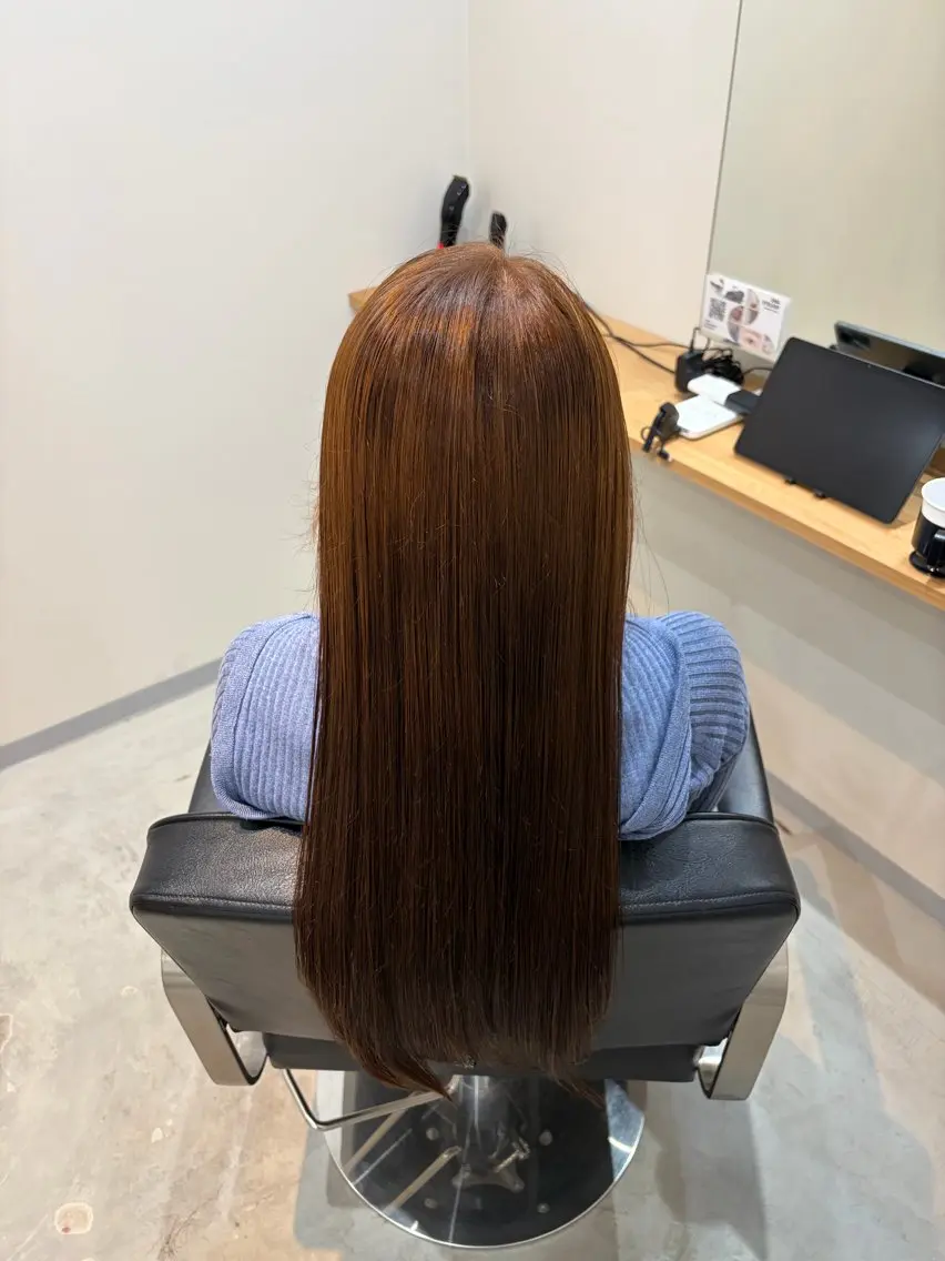 ロング omaフクダ 縮毛矯正/艶髪カラーのヘアスタイル