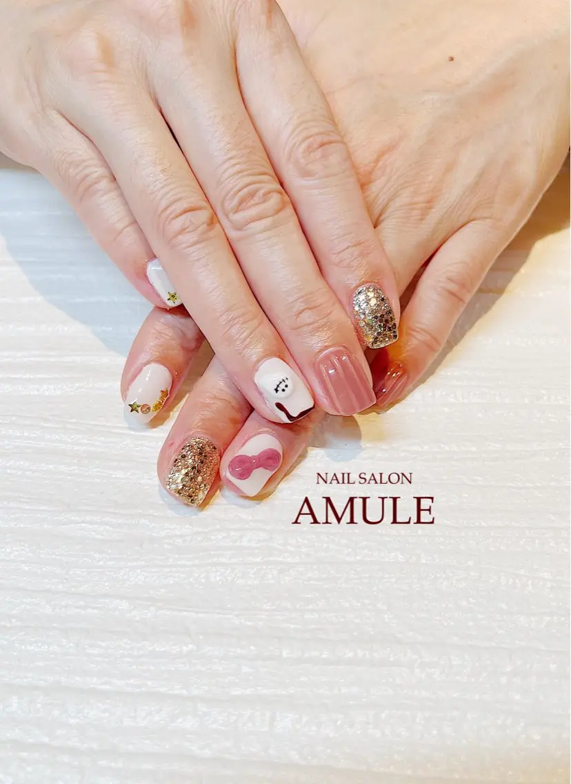 ネイル アートネイル ジェルネイル ハロウィン ハンドネイル NAILSALON AMULEのネイルデザイン