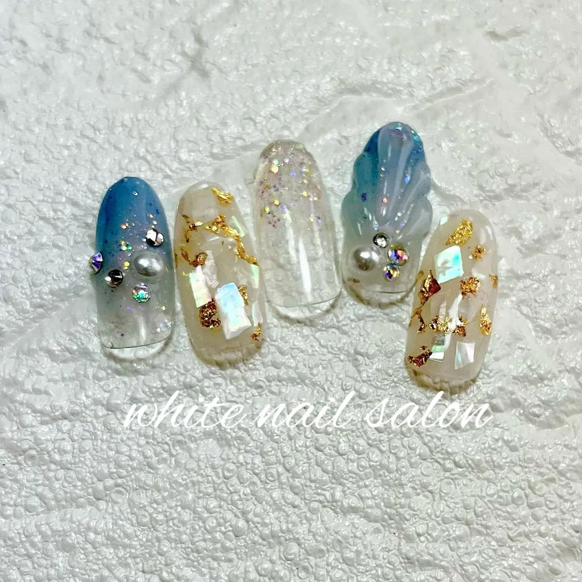 ネイル フットネイル ジェルネイル ハードジェル ラメ(グリッター) 持ち込み ハンドネイル white nail salonのネイルデザイン