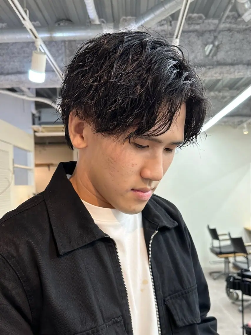ショート パーマ メンズ JINKIメンズ特化 メンズカットパーマのヘアスタイル